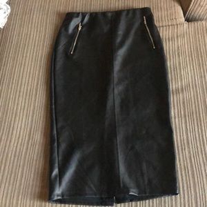 Faux leather midi shirt